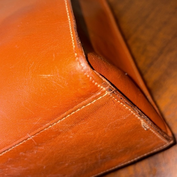 Laura Leigh Ltd Leather book bag shoulder bag.  Sick smooth, leather brown Vinta - Picture 15 of 17